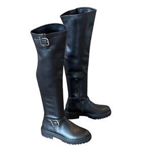 NEW GB “Game-Changer” Over-the-Knee Lug Sole Black Boots NWT women’s size 6